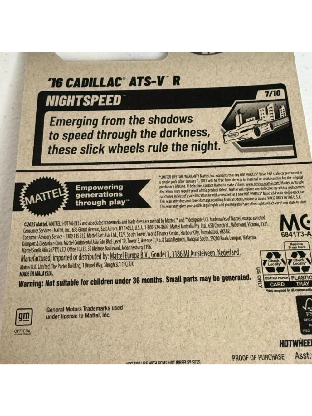 Hot Wheels Cadillac ATS-V R Nightburnerz 7/10 Orange Diecast NOC